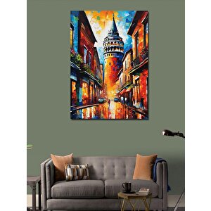 Kanvas Tablo Pastel Tonlarda Galata Kulesi 70x100 cm