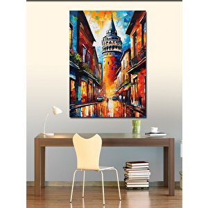 Kanvas Tablo Pastel Tonlarda Galata Kulesi 70x100 cm