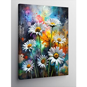 Kanvas Tablo Papatyalar Ve Boyalar 70x100 cm