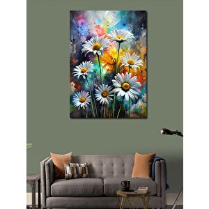 Kanvas Tablo Papatyalar Ve Boyalar 70x100 cm