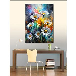 Kanvas Tablo Papatyalar Ve Boyalar 70x100 cm