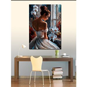 Kanvas Tablo Gelin Ve Beyaz Orkideler 70x100 cm