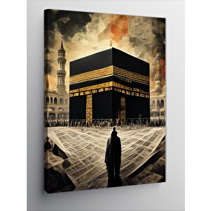 Kanvas Tablo Gazete Fon Kabe 50x70 cm
