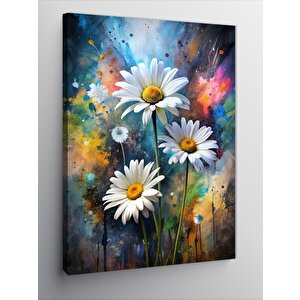 Kanvas Tablo Papatyalar Ve Boyalar 70x100 cm