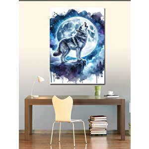 Kanvas Tablo Ay Ve Bozkurt 70x100 cm