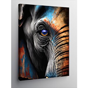 Kanvas Tablo Mavi Gözlü Asil Fil 100x140 cm
