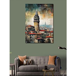 Kanvas Tablo Retro Galata Kulesi 50x70 cm