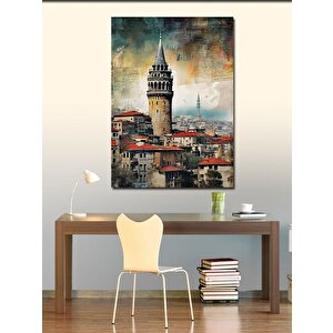 Kanvas Tablo Retro Galata Kulesi 50x70 cm