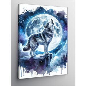Kanvas Tablo Ay Ve Bozkurt 50x70 cm