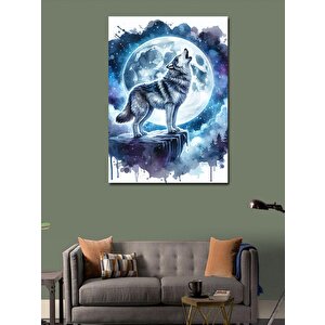 Kanvas Tablo Ay Ve Bozkurt 100x140 cm