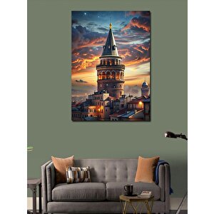 Kanvas Tablo Gün Batımı Ve Galata Kulesi 70x100 cm