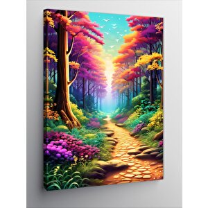 Kanvas Tablo Renkli Ağaçlar Ve Patika Yol 70x100 cm