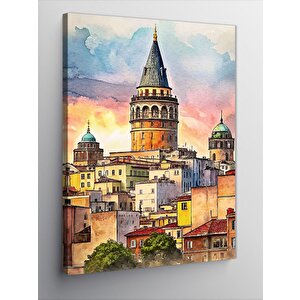 Kanvas Tablo Şehrin İçindeki Galata Kulesi 50x70 cm
