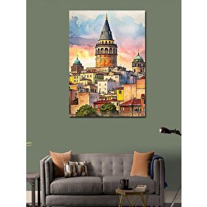 Kanvas Tablo Şehrin İçindeki Galata Kulesi 50x70 cm