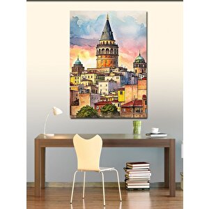 Kanvas Tablo Şehrin İçindeki Galata Kulesi 50x70 cm