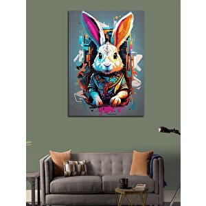 Kanvas Tablo Aztec Renkli Tavşan 70x100 cm