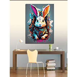 Kanvas Tablo Aztec Renkli Tavşan 70x100 cm