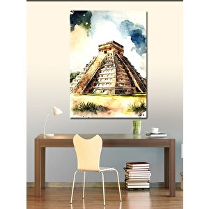 Kanvas Tablo El Castillo Aztek Piramidi