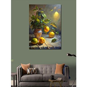 Kanvas Tablo Minyatür Limon Ağacı 100x140 cm