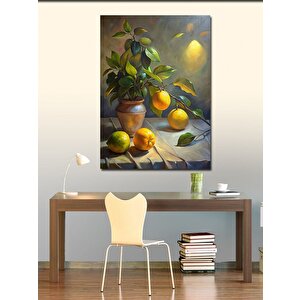 Kanvas Tablo Minyatür Limon Ağacı 100x140 cm