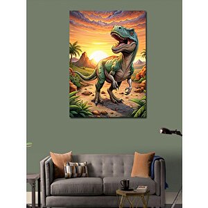 Kanvas Tablo Gün Batımı Ve Trex 100x140 cm