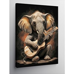Kanvas Tablo Gitar Çalan Fil 50x70 cm