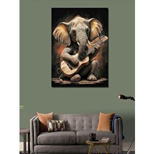 Kanvas Tablo Gitar Çalan Fil 50x70 cm