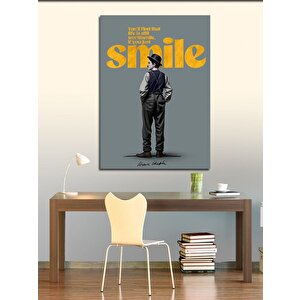 Kanvas Tablo Sadece Gülümsersen Charlie Chapline 50x70 cm