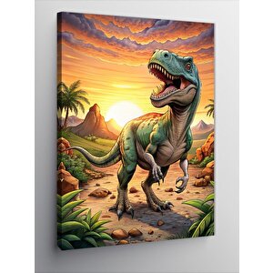 Kanvas Tablo Gün Batımı Ve Trex 70x100 cm