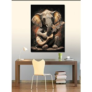 Kanvas Tablo Gitar Çalan Fil 70x100 cm