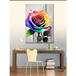 Kanvas Tablo Renkli Gül 50x70 cm