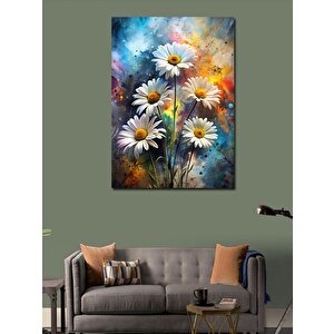 Kanvas Tablo Papatyalar Ve Boyalar 100x140 cm