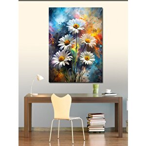 Kanvas Tablo Papatyalar Ve Boyalar 100x140 cm