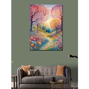 Kanvas Tablo Renkli Ağaçlar 50x70 cm
