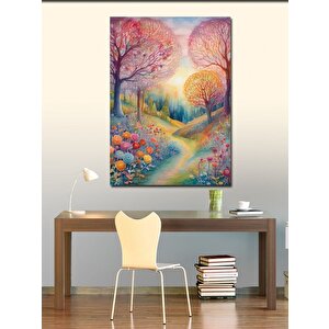Kanvas Tablo Renkli Ağaçlar 50x70 cm