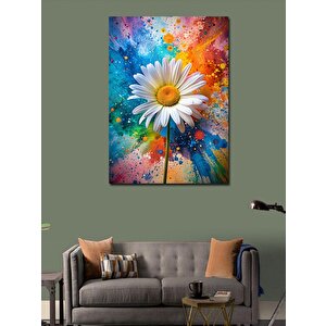 Kanvas Tablo Papatya Ve Boyalar 70x100 cm