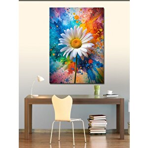 Kanvas Tablo Papatya Ve Boyalar 70x100 cm
