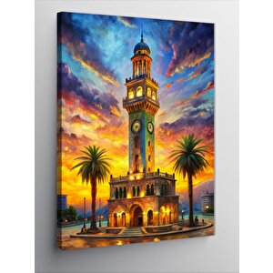 Kanvas Tablo Saat Kulesi Gün Batımı 100x140 cm