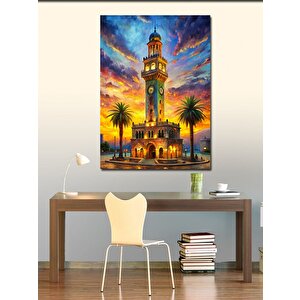 Kanvas Tablo Saat Kulesi Gün Batımı 100x140 cm