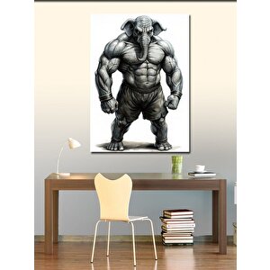 Kanvas Tablo Vücut Çalışan Fil 100x140 cm