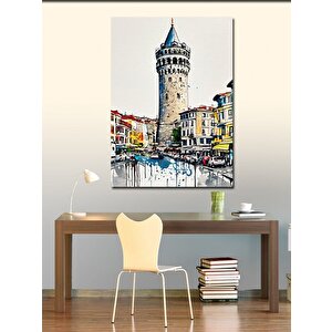 Kanvas Tablo Galata Kulesi Çizimi 70x100 cm