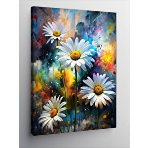 Kanvas Tablo Papatyalar Ve Boyalar 70x100 cm