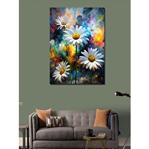 Kanvas Tablo Papatyalar Ve Boyalar 70x100 cm