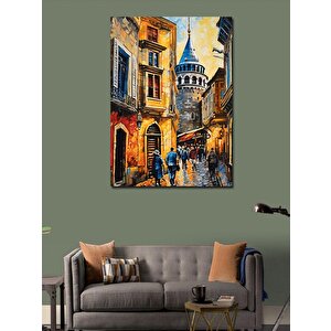 Kanvas Tablo Galata Kulesi Ve İnsanlar 70x100 cm