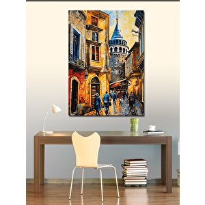 Kanvas Tablo Galata Kulesi Ve İnsanlar 70x100 cm