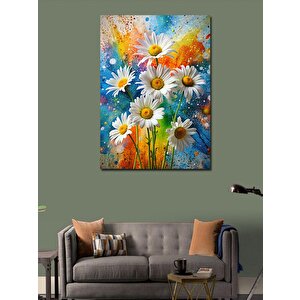 Kanvas Tablo Papatyalar Ve Boyalar 50x70 cm