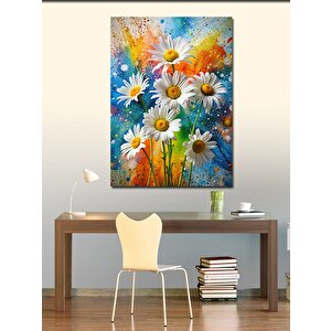 Kanvas Tablo Papatyalar Ve Boyalar 50x70 cm