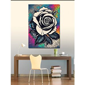 Kanvas Tablo Beyaz Gül 50x70 cm