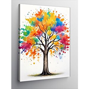 Kanvas Tablo Renkli Ağaç 50x70 cm