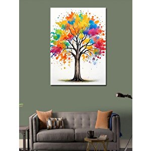 Kanvas Tablo Renkli Ağaç 50x70 cm